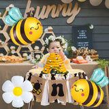 Bee and Daisy Flower Balloon, Bumblebee Aluminum Foil, Polyester Film, Suitable for Bee Theme, Birthday Party Supplies, Baby Shower Decoration, 6 pcs 