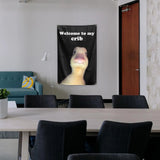Welcome to My Crib Flag, Funny Flags with 4 Shiny Brass Grommets for Dorm Room Tapestry, Home College Decor, 2x3 Feet 
