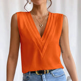 Blusas sueltas sin mangas, camisas oversize, tops elegantes de mujer, monocromáticos, casuales, moda juvenil, verano 