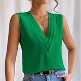 Blusas sueltas sin mangas, camisas oversize, tops elegantes de mujer, monocromáticos, casuales, moda juvenil, verano 