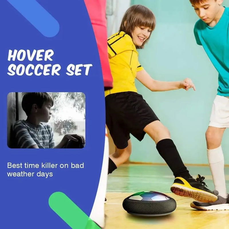 Bola de futebol elétrica Hover com projetor de luz LED Brinquedos suspensos de futebol Almofada de ar deslizante Espuma flutuante Presente infantil