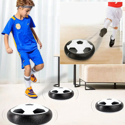 Balón de fútbol eléctrico flotante con proyector de luz LED, juguete colgante de fútbol, ​​cojín de aire deslizante, espuma flotante, regalo para niños 