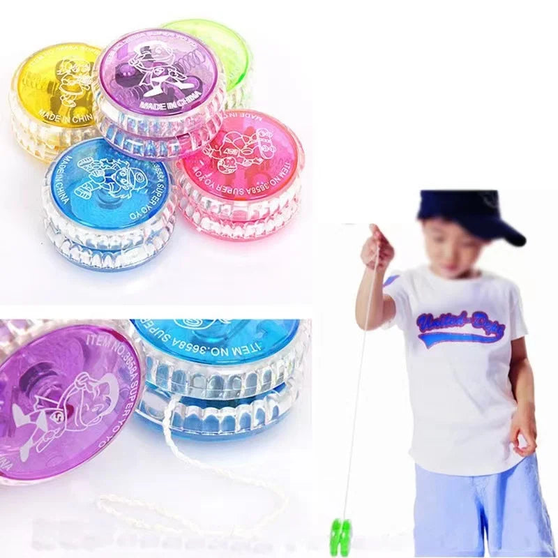 3 piezas de pelota de yo-yo luminosa para niños, línea de tracción, juguetes divertidos para niños, color aleatorio 