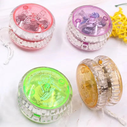 3 piezas de pelota de yo-yo luminosa para niños, línea de tracción, juguetes divertidos para niños, color aleatorio 