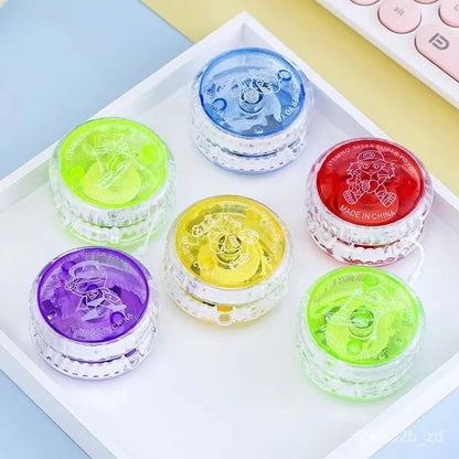 3 piezas de pelota de yo-yo luminosa para niños, línea de tracción, juguetes divertidos para niños, color aleatorio 