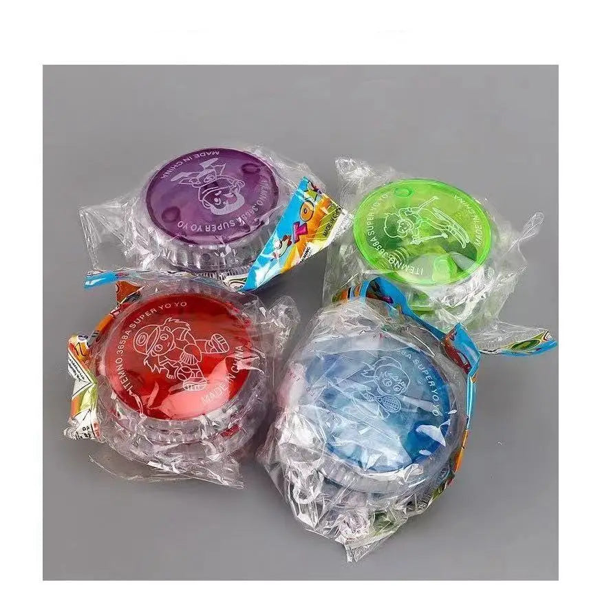 3 piezas de pelota de yo-yo luminosa para niños, línea de tracción, juguetes divertidos para niños, color aleatorio 