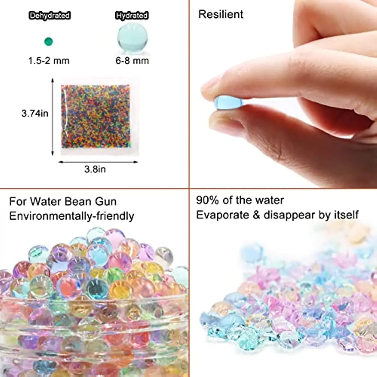 Bolas de água Recarga Beads para Gel Blaster Balas Blaster, Splatter Ball Gun Decoração para casa Brinquedo de Natal Presente