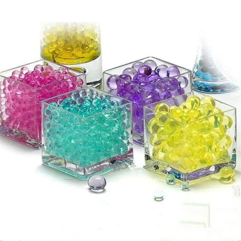 800pcs/160x5cm Crystal Soil Hydrogel Balls Water Beads Growing Balls for Kids Wedding Home Vase Decoration 