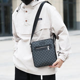 Bolsa Crossbody de couro PU para homens, sacos de mensageiro casual, mochila masculina, bolsa de ombro, designer de moda, nova