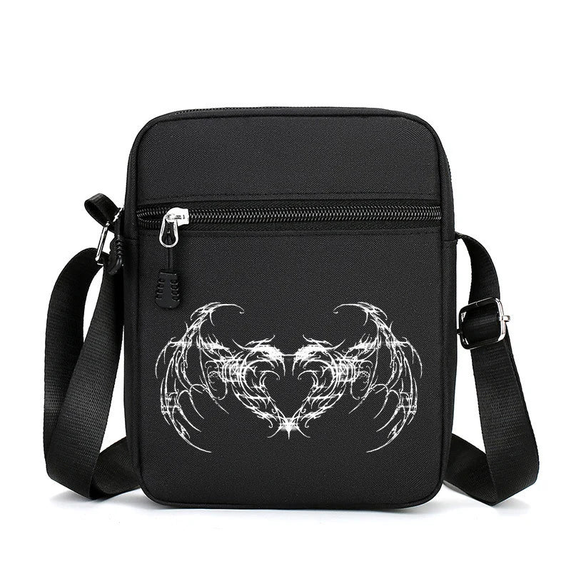 Men's Rune Printed Crossbody Bag Large Capacity Mobile Phone Shoulder Bag Outdoor Portable Storage Halloween Gift Personality 