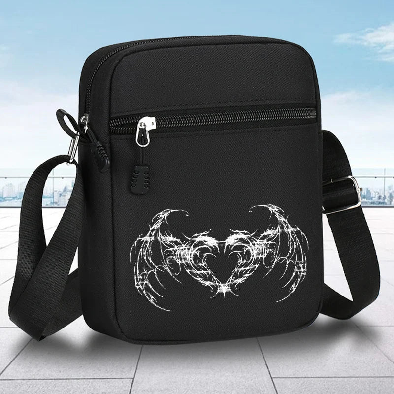 Men's Rune Printed Crossbody Bag Large Capacity Mobile Phone Shoulder Bag Outdoor Portable Storage Halloween Gift Personality 