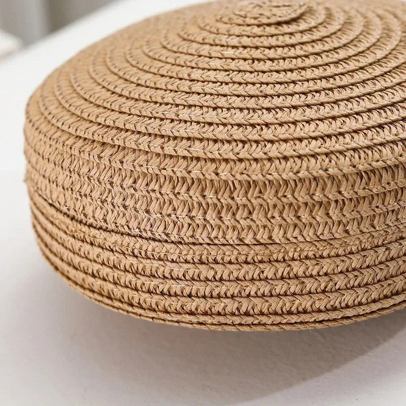 Bolsa de palha tecida redonda para mulheres, bolsa minimalista, bolsa de ombro, bolsa estilo vocação