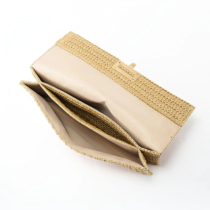 Women's Woven Bag, Beach Bag, Summer Wallet, Bohemian Style, Essential for Girls on Vacation 