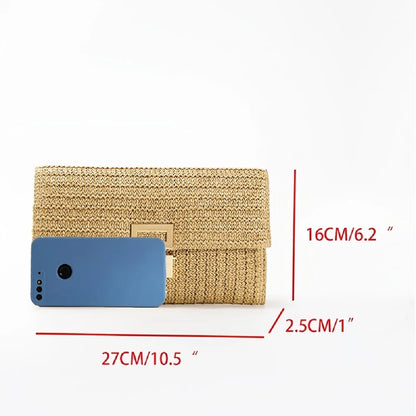 Women's Woven Bag, Beach Bag, Summer Wallet, Bohemian Style, Essential for Girls on Vacation 