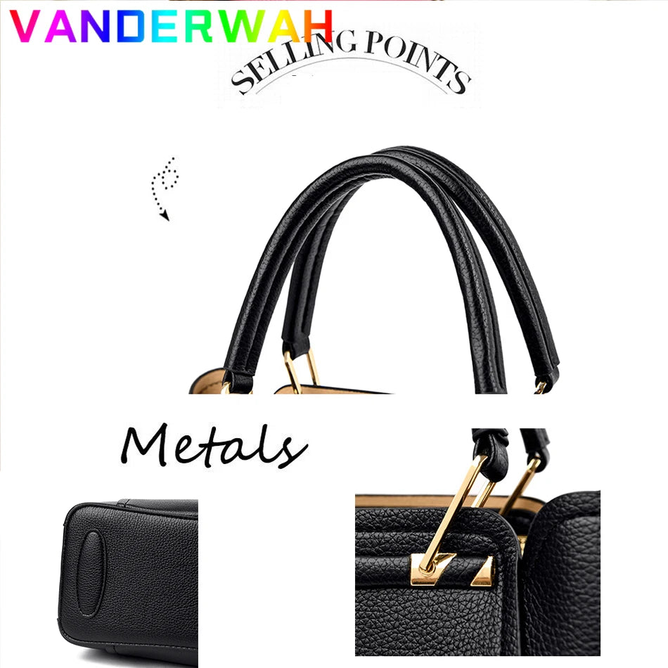 Bolsas de luxo de couro macio bolsas femininas designer 3 camadas ombro crossbody sac senhoras grande capacidade compras mensageiro tote