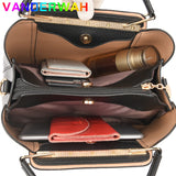 Bolsas de luxo de couro macio bolsas femininas designer 3 camadas ombro crossbody sac senhoras grande capacidade compras mensageiro tote