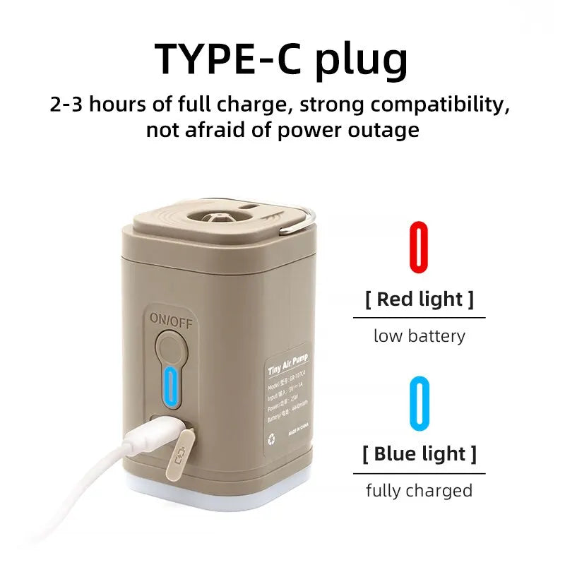Bomba de aire eléctrica portátil, compresor de aire inalámbrico, inflador/desinflador para cojines inflables, camas de aire, botes y flotadores. 