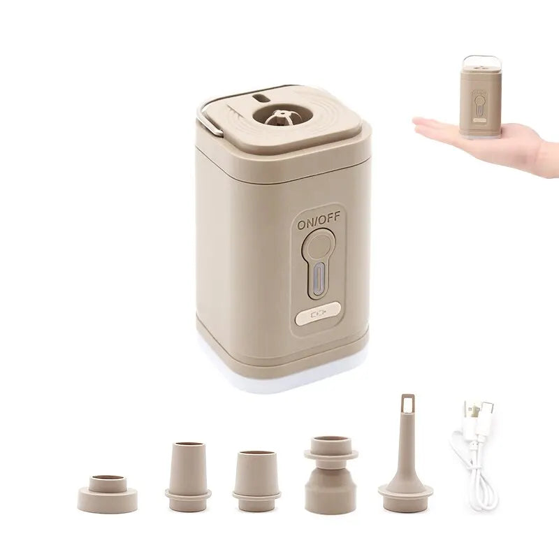 Bomba de aire eléctrica portátil, compresor de aire inalámbrico, inflador/desinflador para cojines inflables, camas de aire, botes y flotadores. 
