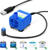 Bomba de agua con luz LED para mascotas y gatos, fuente de agua con motor de repuesto para gatos, flores, bebedero, dispensador, accesorios para mascotas 