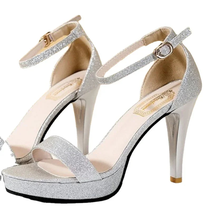 Zapatos de tacón súper alto 2023 para mujer, zapatos de punta abierta, zapatos de fiesta de boda, sandalias de verano, plataforma de moda, tacones finos 