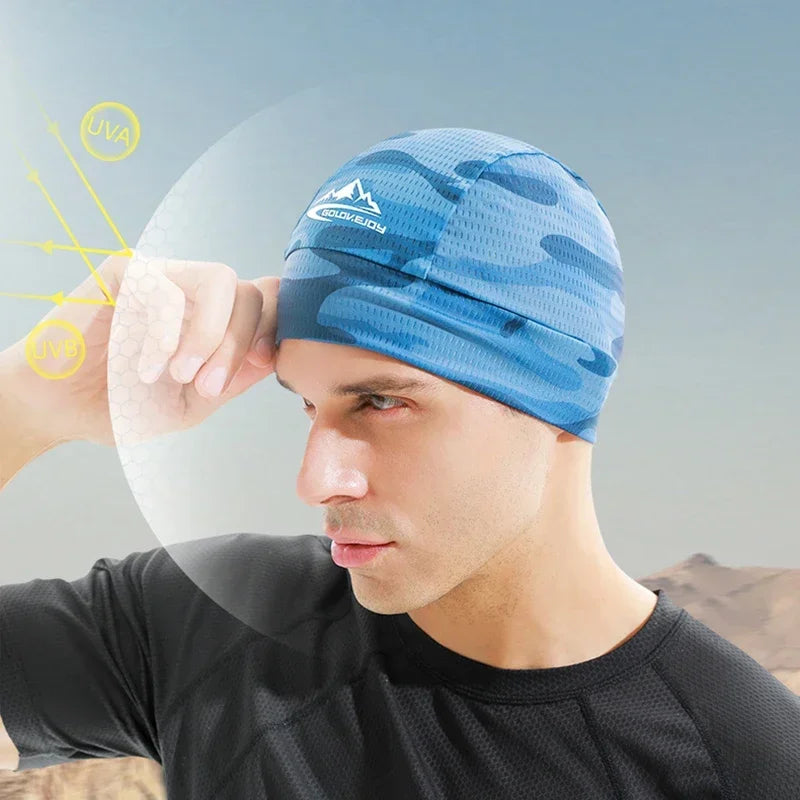 Quick Dry Cycling Cap for Men Women Anti-UV Sports Hat Skull Cooling Cap Helmet Liner Sweat Cap for Outdoor Bicycle 