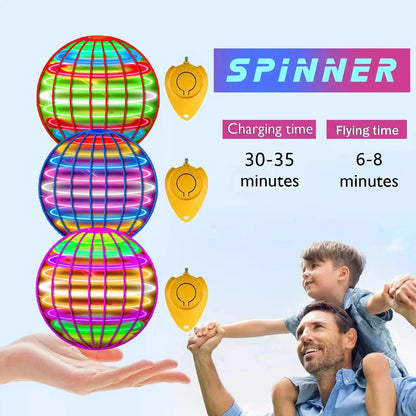 Bola voladora mágica Boomerang Flyorb con luces LED, dron flotante, nuevo orbe, spinner volador, juguetes antiestrés, regalo para niños 