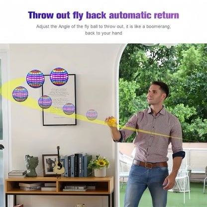 Bola voladora mágica Boomerang Flyorb con luces LED, dron flotante, nuevo orbe, spinner volador, juguetes antiestrés, regalo para niños 