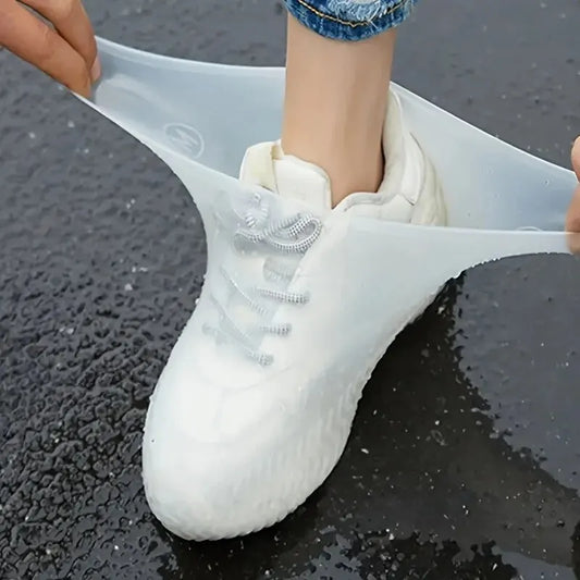 Rubber Rain Boot Overshoes for Outdoor Use, Silicone Waterproof Shoe Covers, Rainy Day Shoe Cover, Reusable, Non-Slip, 1 Pair 