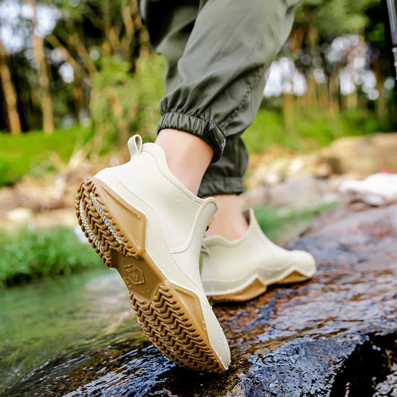 Botas de lluvia para hombre para todas las estaciones, impermeables, antideslizantes, para pesca, actividades al aire libre, lavado general, jardinería y acampada. 