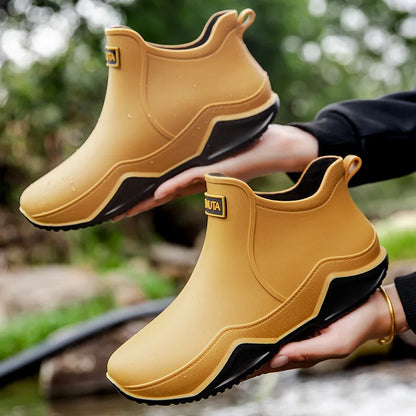 Botas de chuva masculinas para todas as estações, impermeáveis, antiderrapante, pesca, ao ar livre, lavagem geral, jardinagem e camping