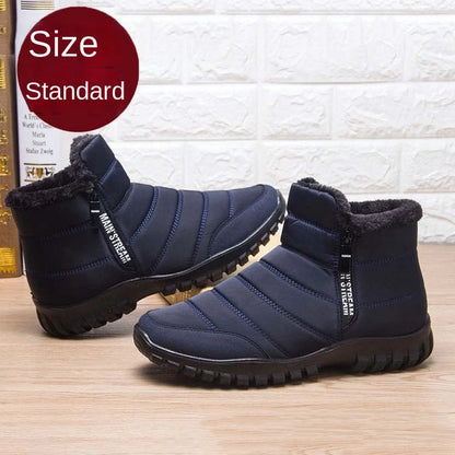 Men's Double Zipper Snow Boots Waterproof Shoes Fishing Rain Boots Winter Footwear 