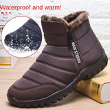 Men's Double Zipper Snow Boots Waterproof Shoes Fishing Rain Boots Winter Footwear 
