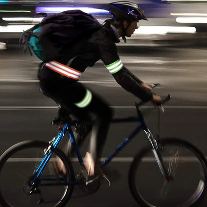Brazalete elástico reflectante para niños, correa de tobillo y pierna, reflector de seguridad para ciclismo nocturno al aire libre, correr y trotar, 1 par 