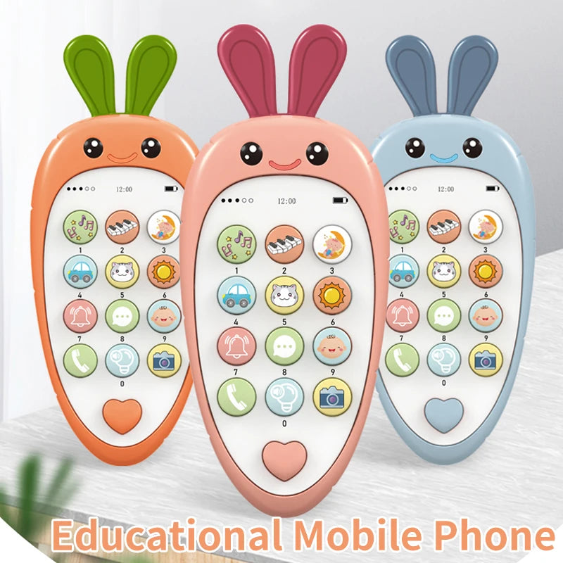 Brinquedo do telefone celular do bebê com educação infantil e música, Telefone falso educacional para crianças, Brinquedos sensoriais para crianças