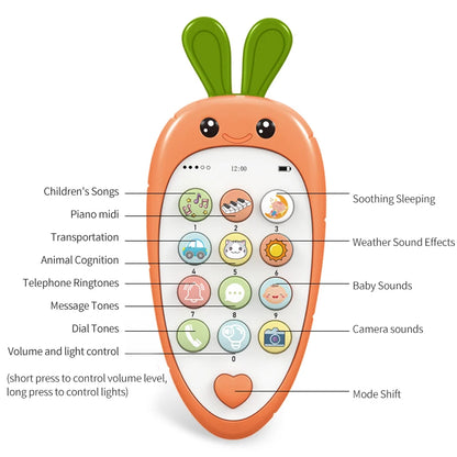 Brinquedo do telefone celular do bebê com educação infantil e música, Telefone falso educacional para crianças, Brinquedos sensoriais para crianças