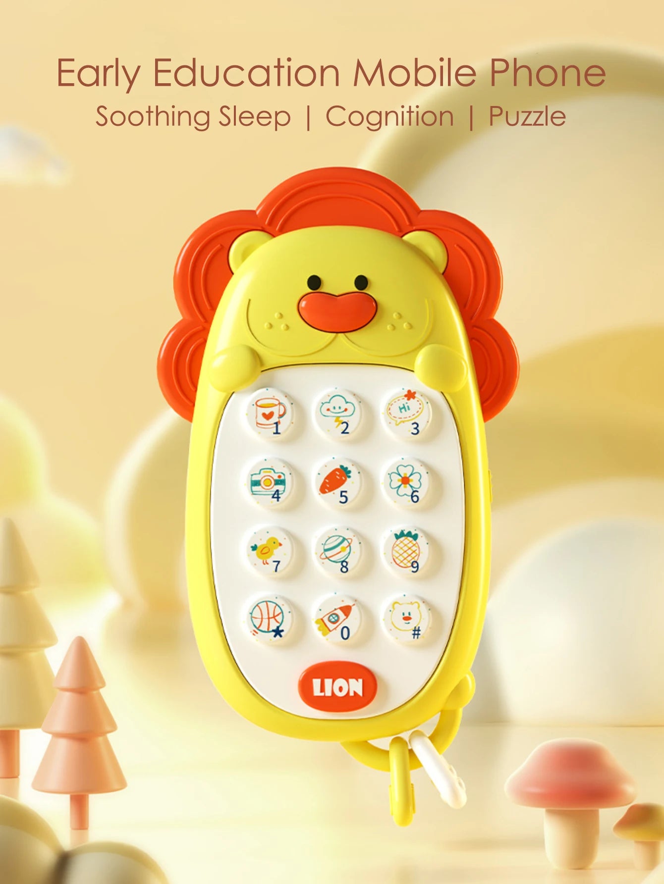 Children's mobile phone toy, baby model, chew babies, early education, music, travel, comfortable toy, 1 