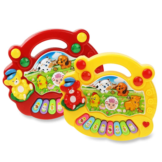 Baby Musical Toy with Animal Sound, Kids Piano Keyboard, Electric Flashing Music Instrument, Early Educational Toys for Children 