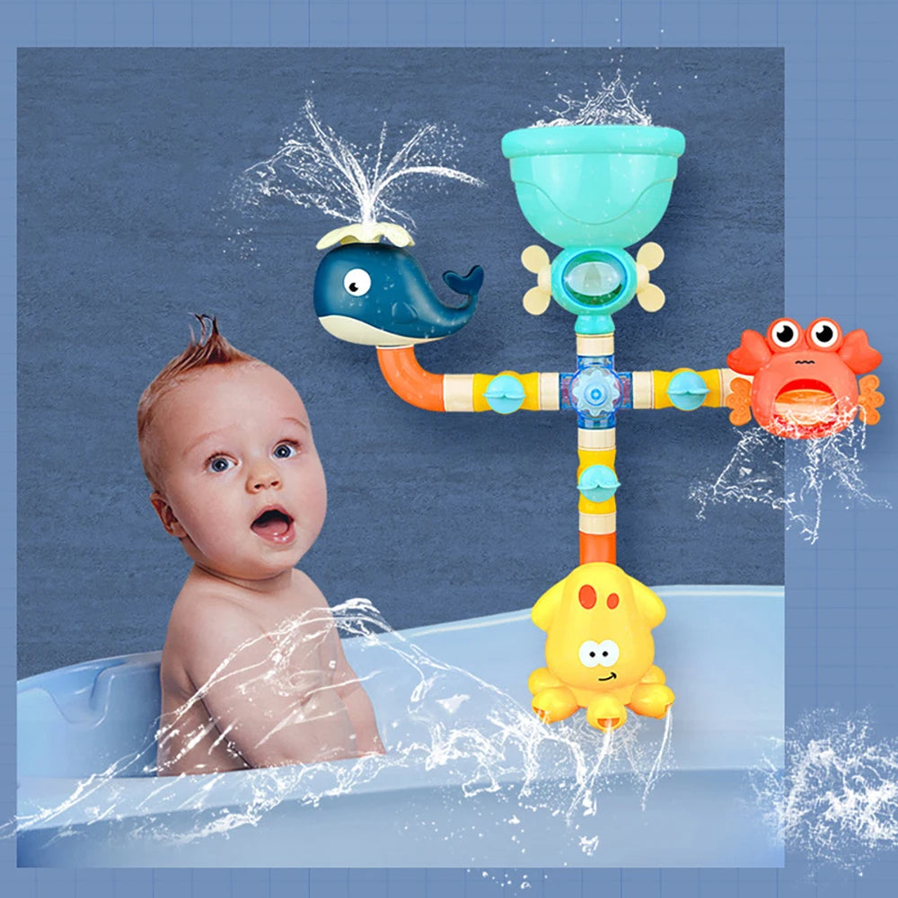 Brinquedos de banheira para bebê, Tubos DIY, Bath Time Water Game, Brinquedos de banho para crianças, presente de aniversário para crianças