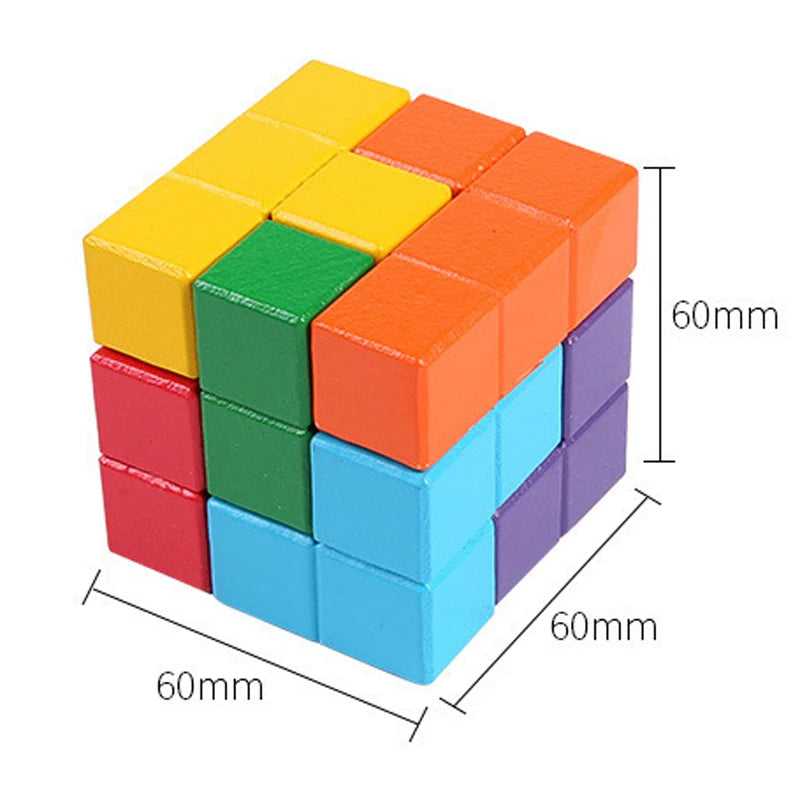 Brinquedos de madeira 3D Soma Cube para crianças, Montessori Puzzle Games, Brain Challenge Game, Brinquedos Sensoriais para Crianças, Educação Infantil, Novo