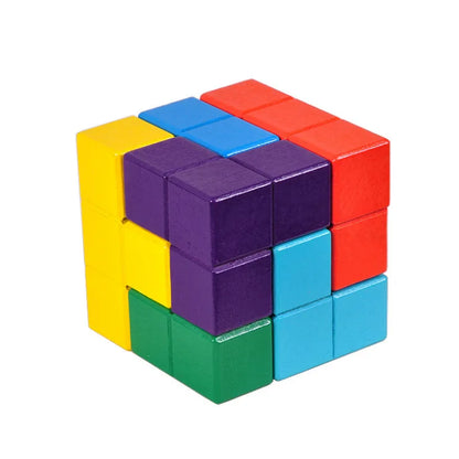 Brinquedos de madeira 3D Soma Cube para crianças, Montessori Puzzle Games, Brain Challenge Game, Brinquedos Sensoriais para Crianças, Educação Infantil, Novo