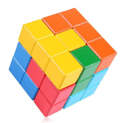 Brinquedos de madeira 3D Soma Cube para crianças, Montessori Puzzle Games, Brain Challenge Game, Brinquedos Sensoriais para Crianças, Educação Infantil, Novo