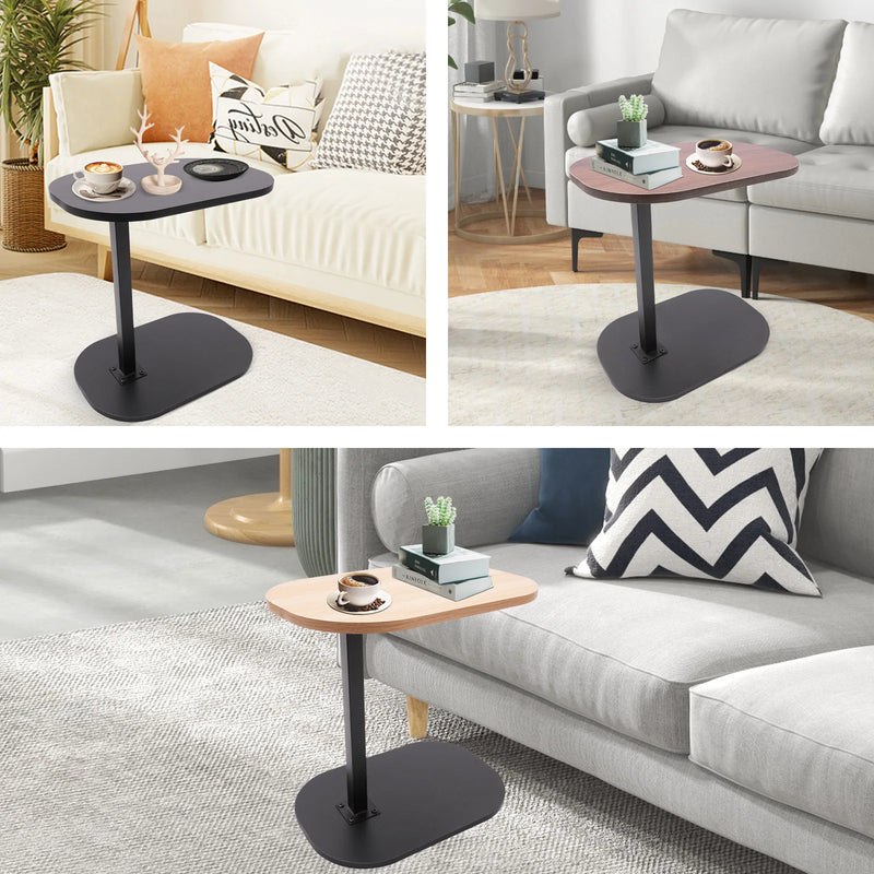 Mesa auxiliar en forma de C con altura ajustable, mesa de centro pequeña 