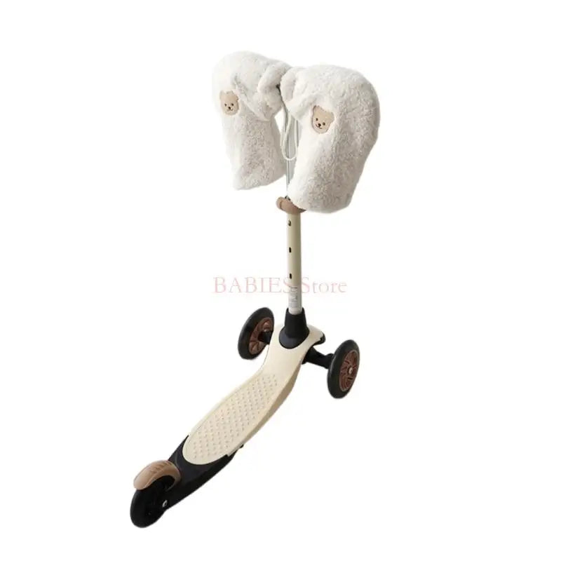 C9gb à prova bebê scooter mão muff bordado urso luvas quentes elegante padrão urso luvas mão para o bebê scooter