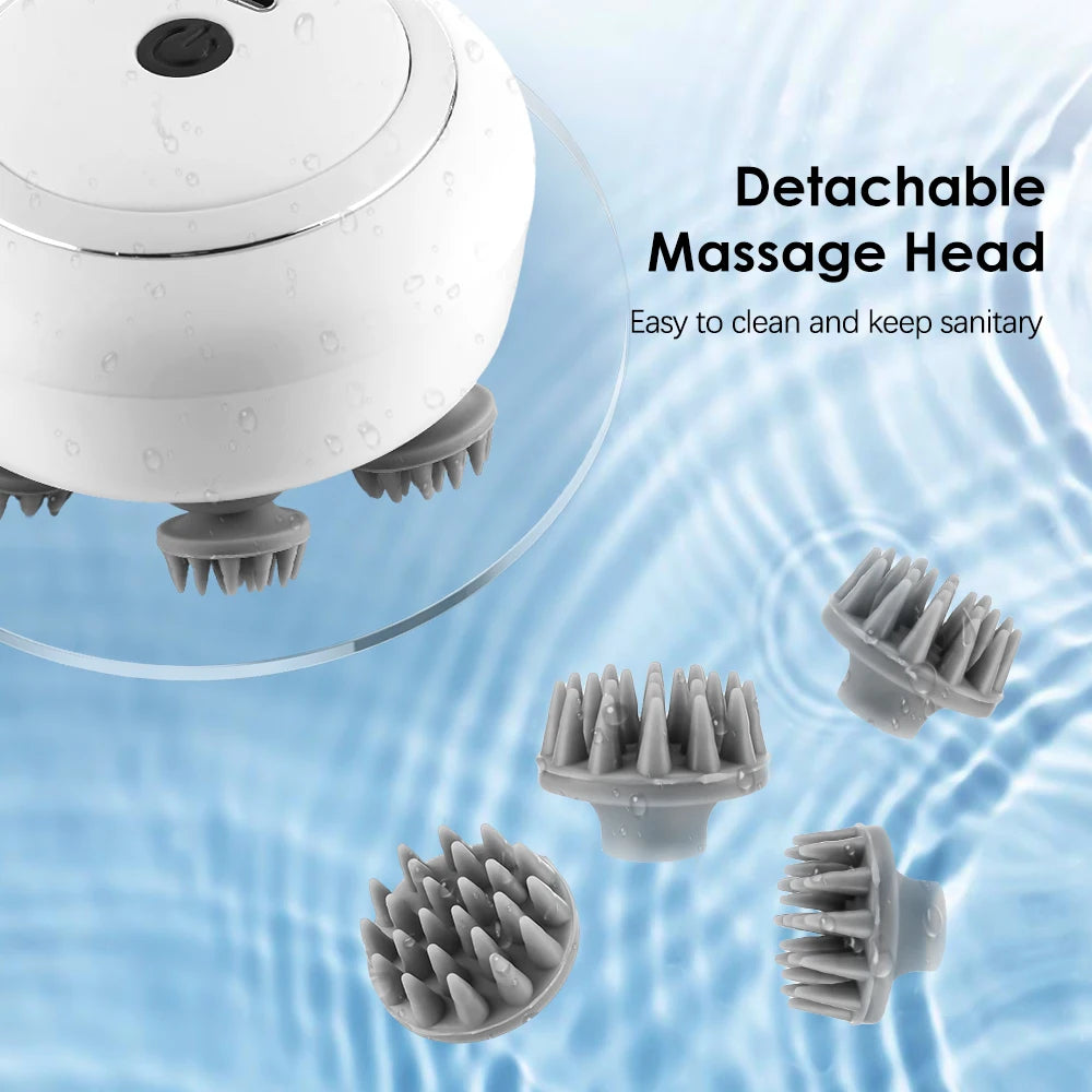 Cabeça do couro cabeludo cabelo massageador elétrico cuidados de saúde antiestresse relaxar corpo massagem profunda saude tecido evitar massagem corporal mini couro cabeludo