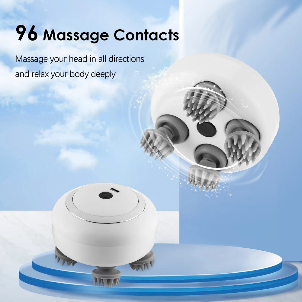 Cabeça do couro cabeludo cabelo massageador elétrico cuidados de saúde antiestresse relaxar corpo massagem profunda saude tecido evitar massagem corporal mini couro cabeludo