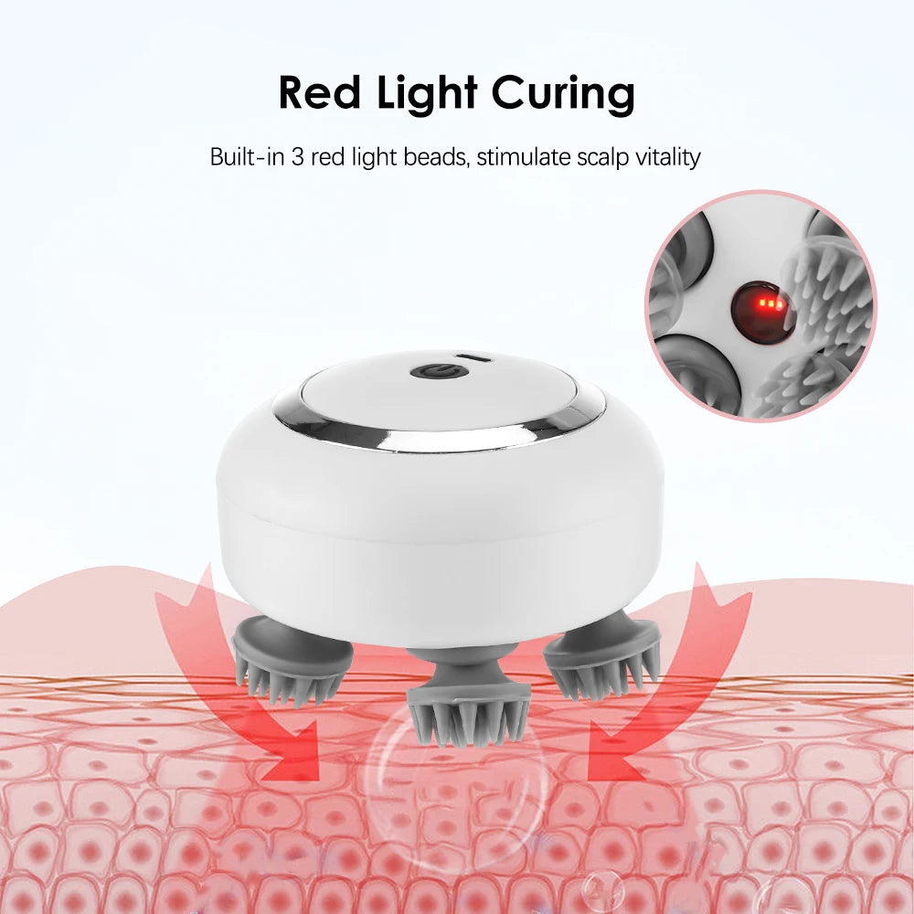 Cabeça do couro cabeludo cabelo massageador elétrico cuidados de saúde antiestresse relaxar corpo massagem profunda saude tecido evitar massagem corporal mini couro cabeludo