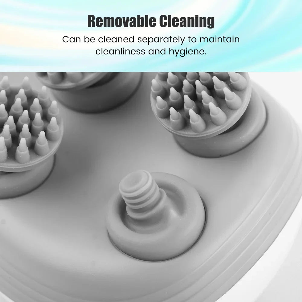 Cabeça do couro cabeludo massageador de cabelo elétrico cuidados de saúde antiestresse relaxar massagem corporal profunda saude tecido evitar massagem corporal mini couro cabeludo