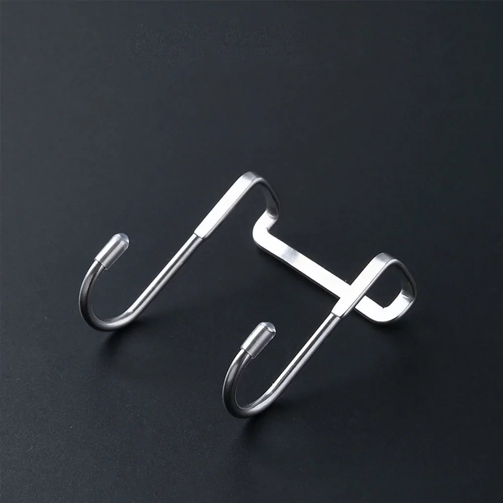 Colgador de puerta de acero inoxidable en forma de S, sin necesidad de taladrar, para armario, pared, para ropa, abrigos, almacenamiento en casa y jardín. 