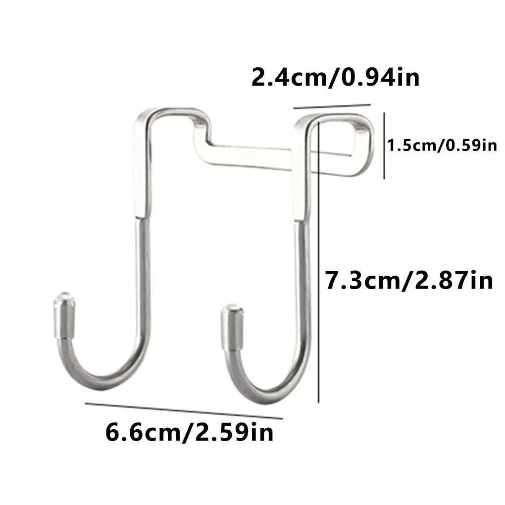 Colgador de puerta de acero inoxidable en forma de S, sin necesidad de taladrar, para armario, pared, para ropa, abrigos, almacenamiento en casa y jardín. 