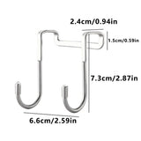 Colgador de puerta de acero inoxidable en forma de S, sin necesidad de taladrar, para armario, pared, para ropa, abrigos, almacenamiento en casa y jardín. 